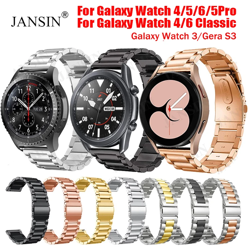 Watchband Strap For Samsung Galaxy Watch 4 44mm 40mm Stainless Steel Band For Samsung Watch 4 Classic 42mm 46mm Correa S3 45mm