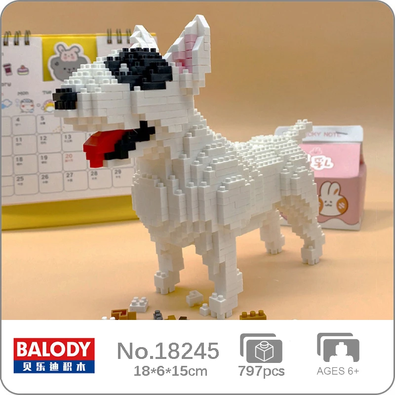 Balody 18245 Animal World Pit Bull Terrier Dog Pet 3D Model DIY Mini Diamond Blocks Bricks Building Toy for Children no Box