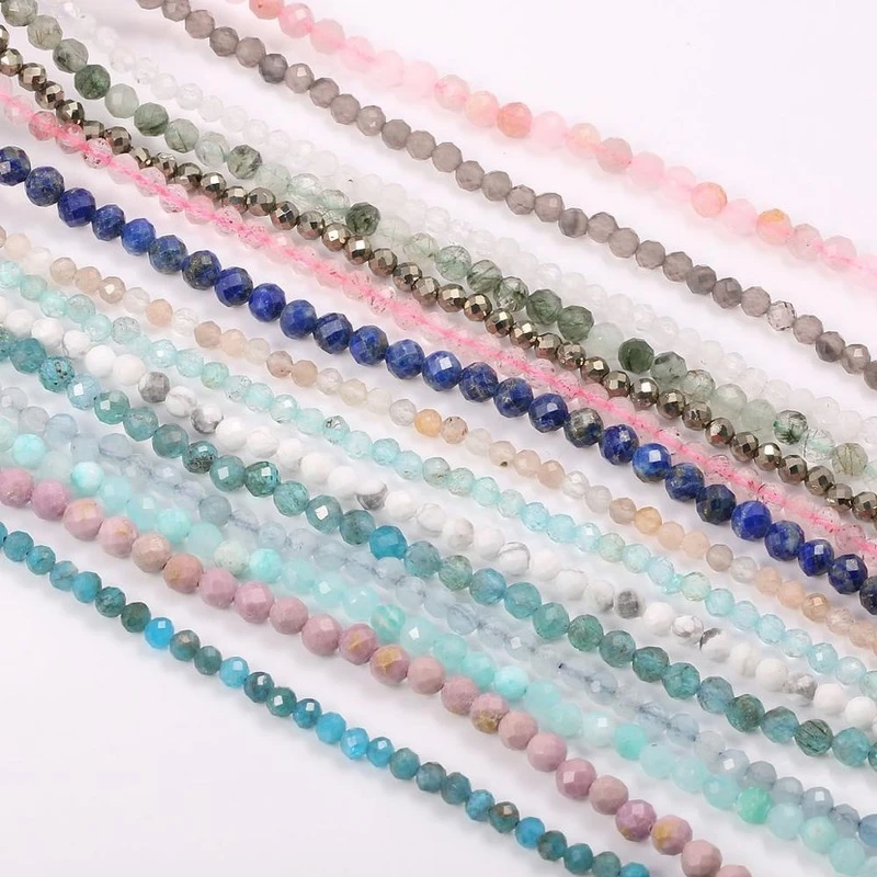 Natural Stone  Beads Small Beads 2 3 4 mm Section Loose Beads for Jewelry Making Necklace DIY Bracelet 38cm