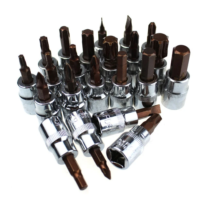 1pc 3/8 Drive Torx Hex Phillips Pozi Socket Bits T50 T55 T60 Screw Drivers H8 H10 Socket Allen Key Screwdriver Bit