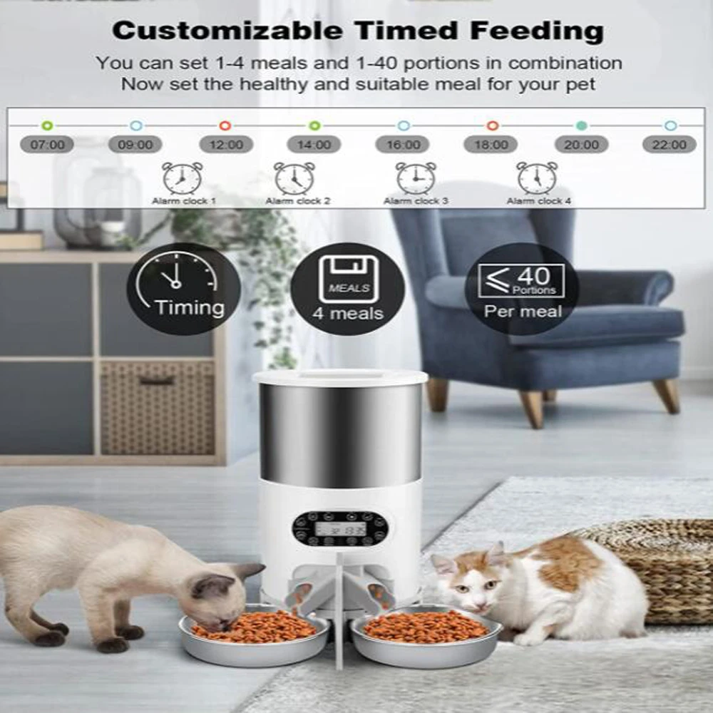 ZyKy Automatic Pet Food Feeder Dog Cat Food Container Pet Food Dispense Bowl Smart Pet Feeder Dogs Feeder Product Supplies