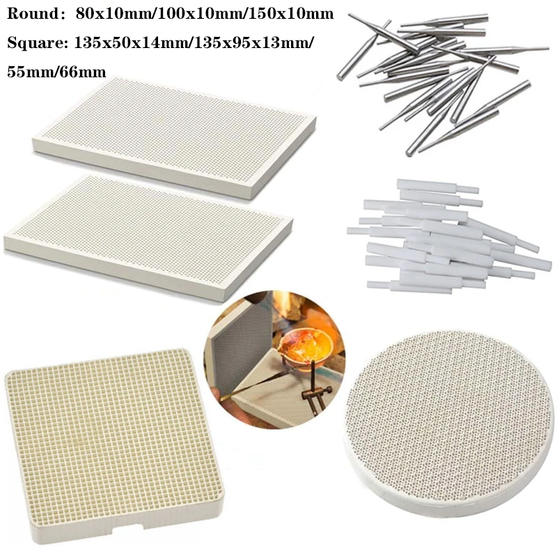 Multi-size round/rectangle honeycomb ceramic welding plate with hole casting tool jewelry heating plate