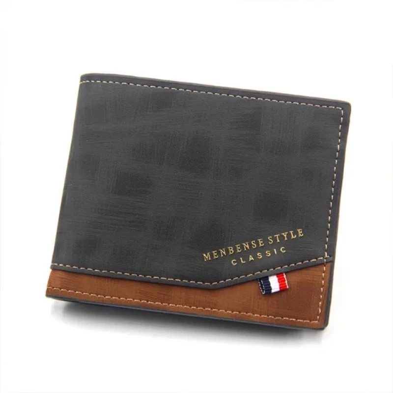 New Men's Leather Bifold Wallet Slim Hipster Cowhide Credit Card/ID Holders and Inserts Coin Purses Luxury Business Mens Wallet