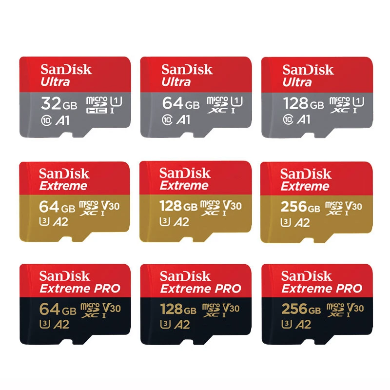 SanDisk Micro SD Card 16GB 32GB MicroSDHC Memory Card 64GB 128GB 256GB MicroSDXC EXTREME PRO V30 U3 4K UHD TF Cards