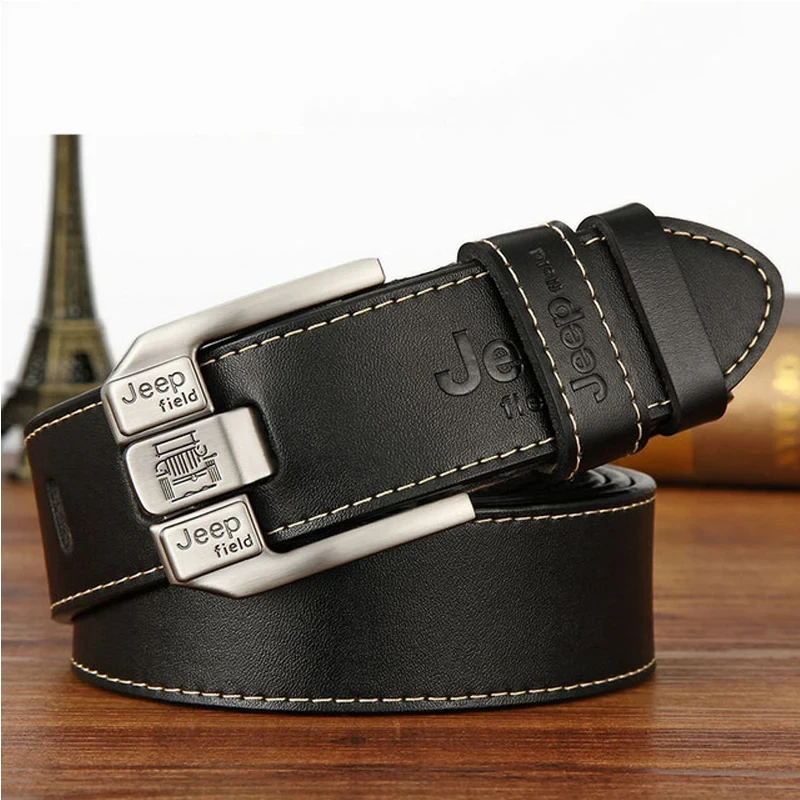 Fashion Mens Casual Genuine Leather Belt High Quality Cowhide Retro Pin Buckle Belt for Jeans Men Design Brown Belts 3.8cm Width