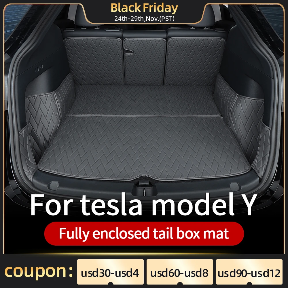 Leather trunk For Tesla model y trunk mat accessories model Y tesla Y accessoires All-inclusive back box cushion 7pcs/set