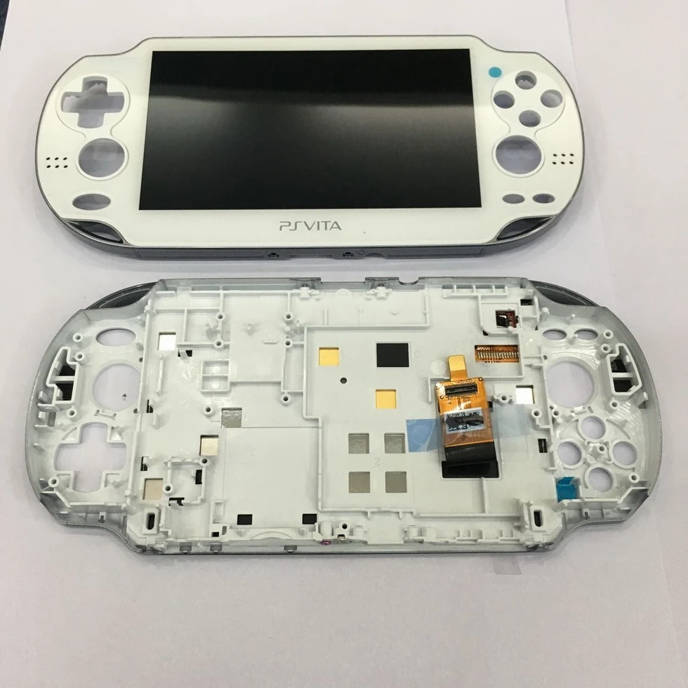 original OLED for psvita for ps vita 1000 lcd display screen with touch assembly with frame black white blue