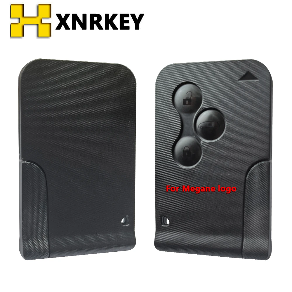 XNRKEY 3 Button with logo Smart Card  for Renault  Megane 3  Black Key Shell with Small Key