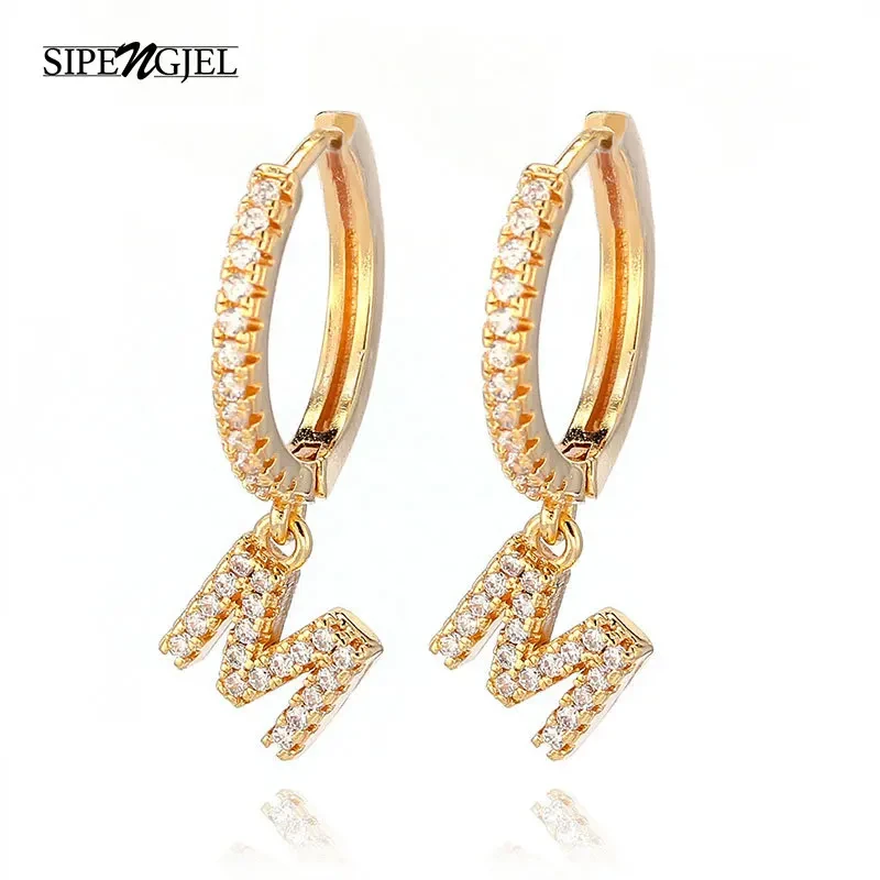 SIPENGJEL Fashion Women Earrings Punk Hanging Earrings Hip Hop Gold Plated Drop Hoop Earring For Women Piercing Jewelry Gift
