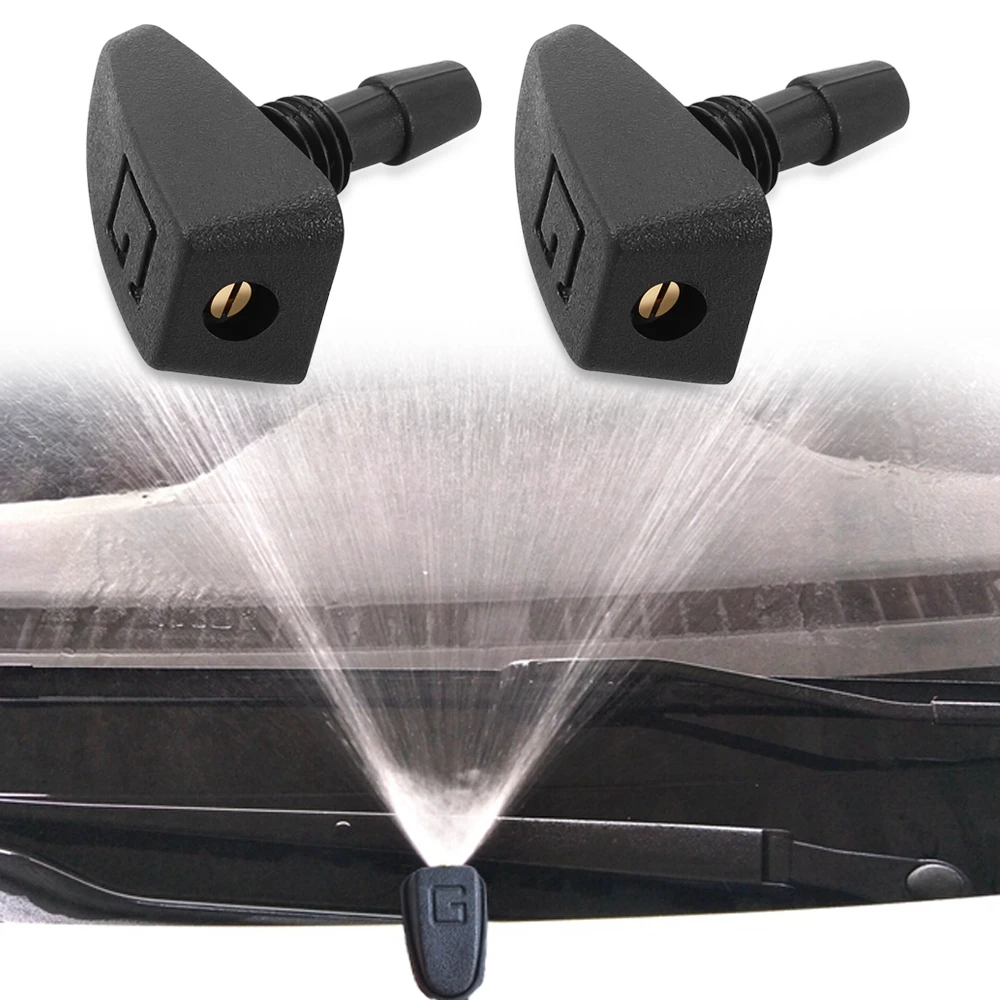 2 Pcs/Set Car Universal Friont Windshield Wiper Nozzle Jet Sprayer Kits Sprinkler Water Fan Spout Cover Washer Outlet Adjustment