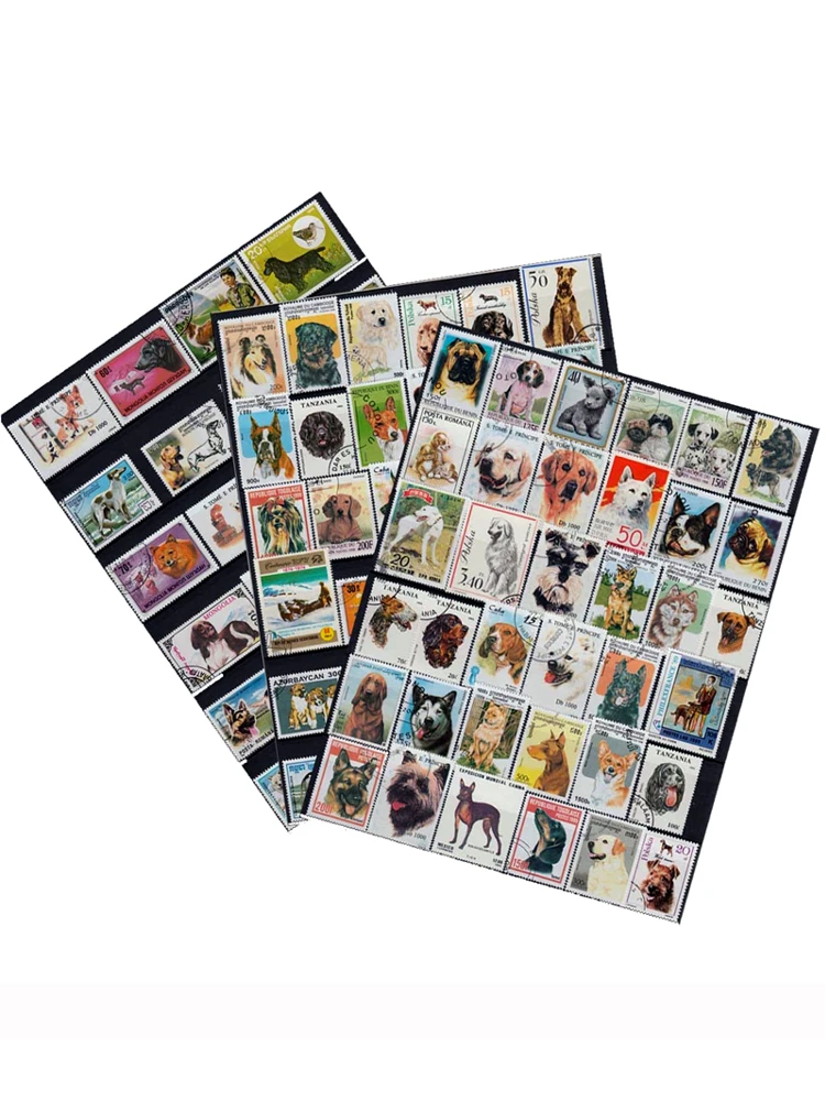 Dogs, 50 PCS/LOT , All Different  From Many Countries, NO repeat , Unused Postage Stamps For Collecting