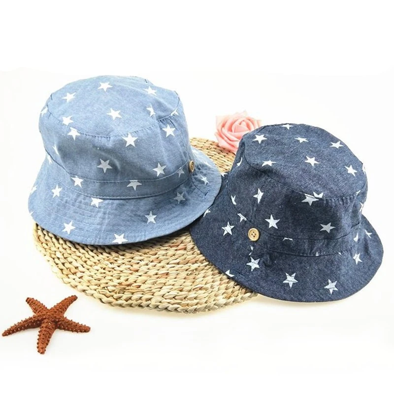 Soft Cotton Summer Baby Sun Hat Infant Boys Girls Bucket Hat Denim Cotton Toddler Kids Tractor Cap