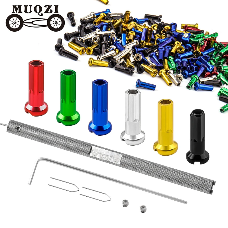 MUQZI 50pcs MTB Bicycle Bike Spoke Caps 14mm Iron Caps Cycling Copper Silver Spokes Cap Nipples Riding Colourful Accessories