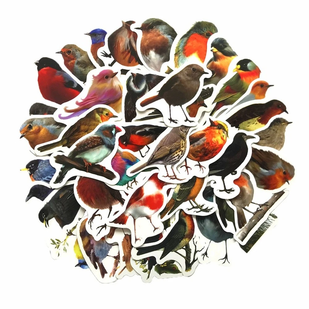 40 Pcs/Box Robins Birds Decorative Stickers Adhesive Stickers DIY Decoration Diary Stationery Stickers Exquisite Gift