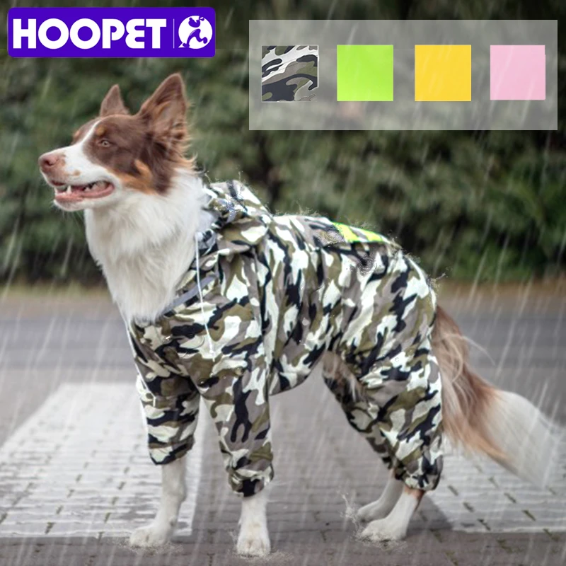 HOOPET Dog Raincoat Jumpsuit Rain Coat for Dogs Pet Cloak Labrador Waterproof Golden Retriever Jacket