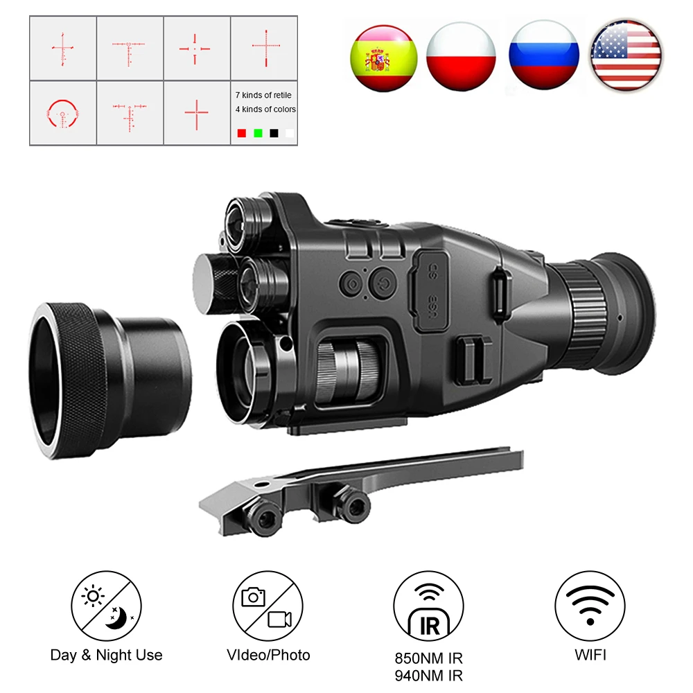 Henbaker 940nm Infrared Night Vision  Scope CY789A 24x30 Digital Night Vision Monocular 1080P HD Hunting Night Vision Recorder
