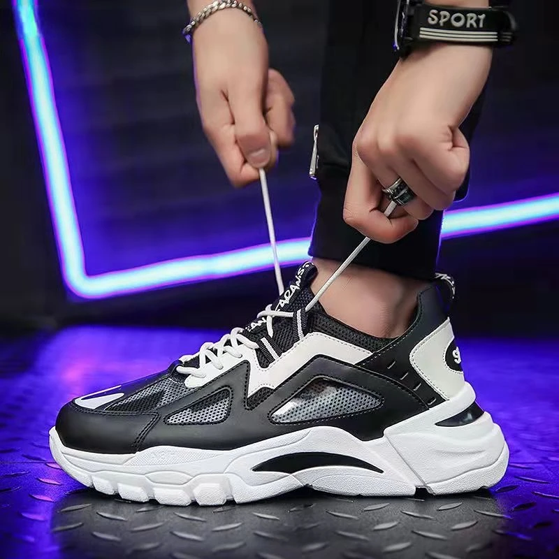 Men's Fashion Sneakers Breathable Running Shoes Non-Slip Thick Bottom Platform Casual Comfortable Shoes Comfortable Outdoor Shoe