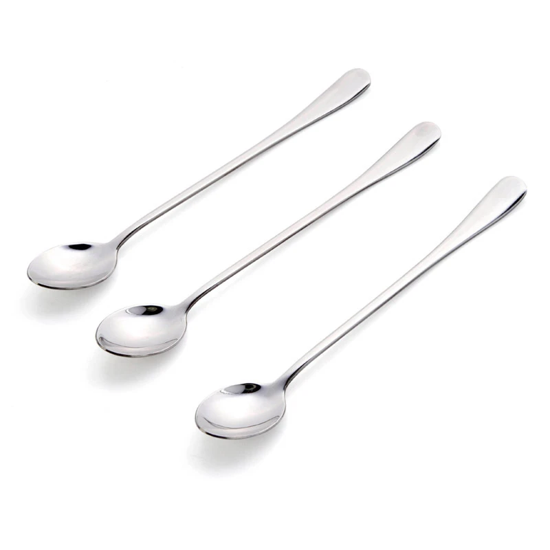 Stainless Steel Coffee Spoon Long Handle  Ice Cream Dessert Tea Spoon for Picnic Drinkware Tableware Kitchen Accessories