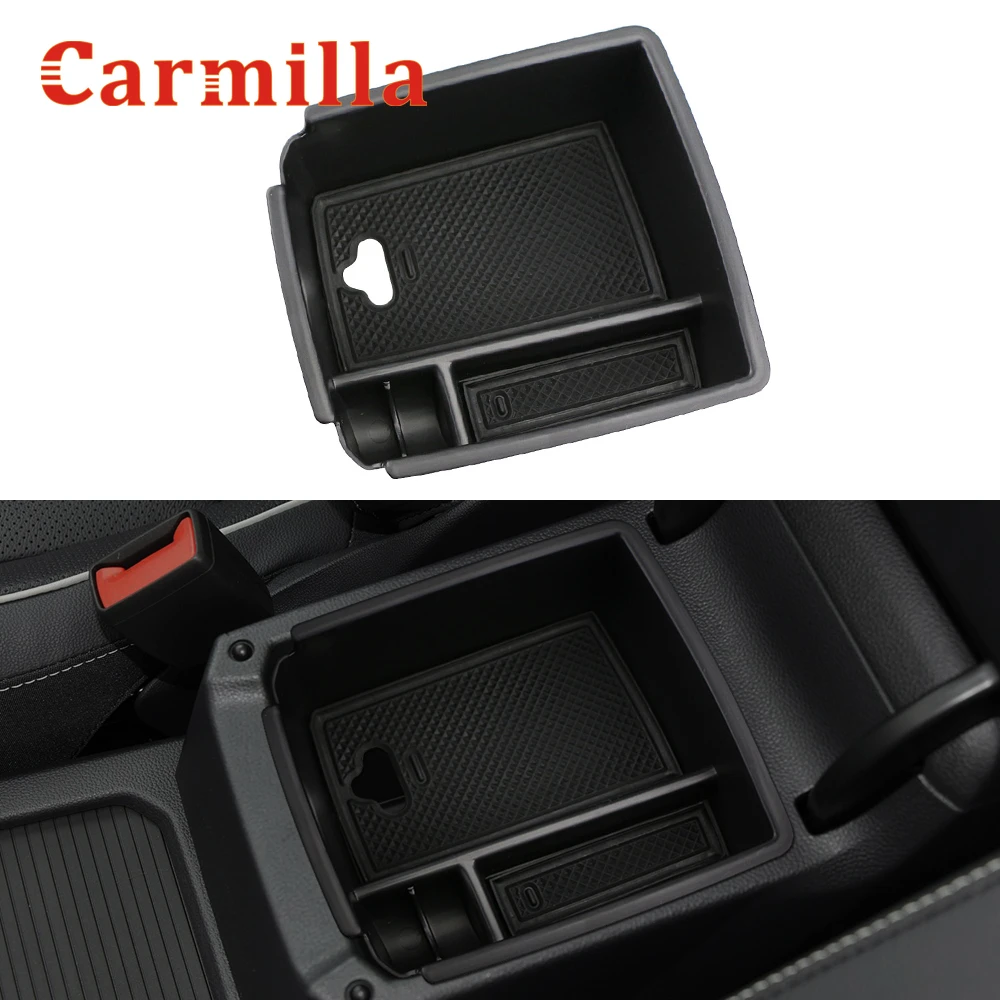 Carmilla Car Armrest Center Storage Box Container Glove Organizer Case for Volkswagen VW Tiguan Mk2 2016 2017 2018 2019 2020