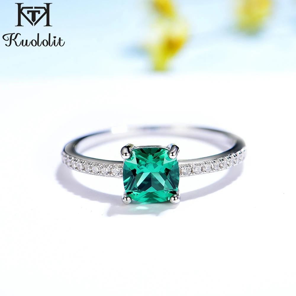 Kuololit Diaspore Gemstone Rings for Women Girls Solid 925 Sterling Silver Wedding Engagement Topaz Emerald Sapphire Ring