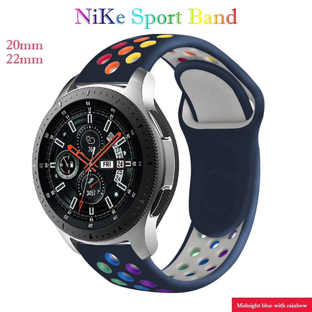 20mm/22mm Strap for Samsung Galaxy Watch 4/3/46mm/42mm/Active 2/Gear S3 Frontier Silicone Bracelet Huawei Watch GT/2/2e/Pro Band