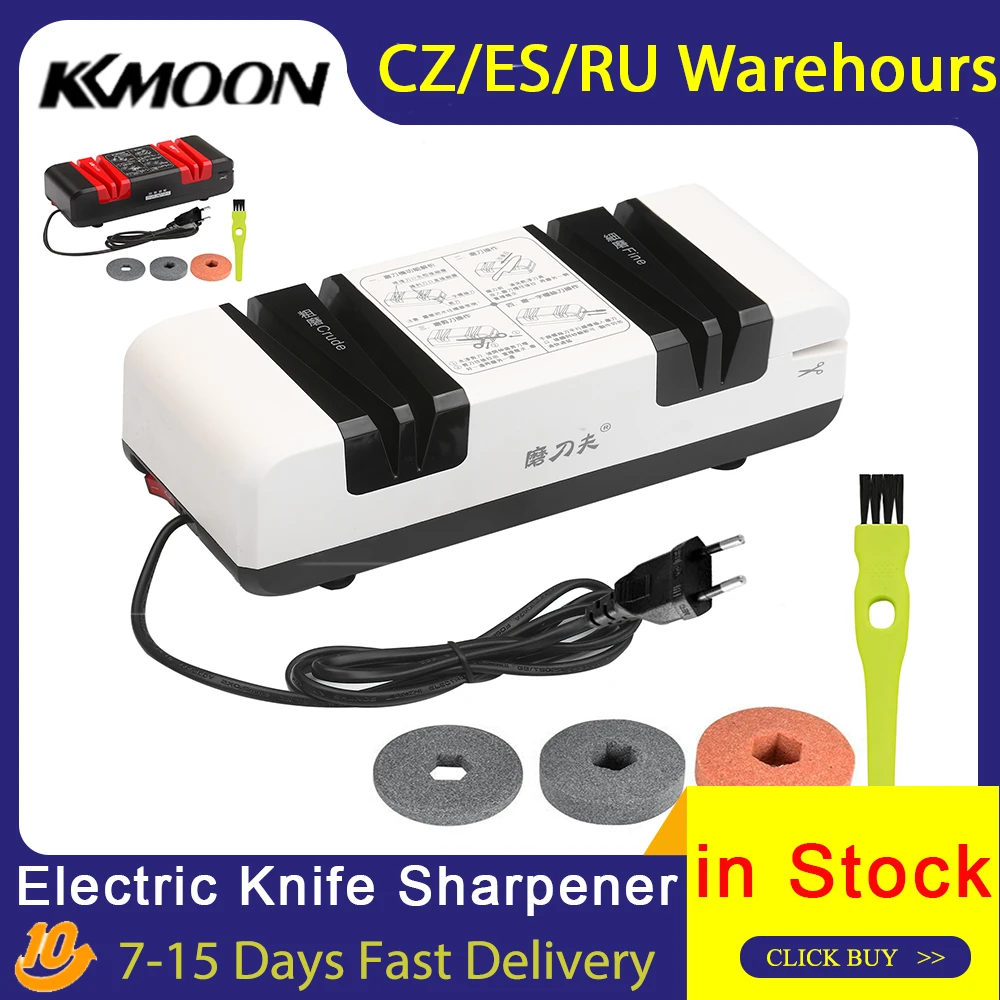 Professional Electric Knife Sharpener Multifunctional Automatic Cut Sharpeners with 15-Degree Bevel Crude and Fine Grooves