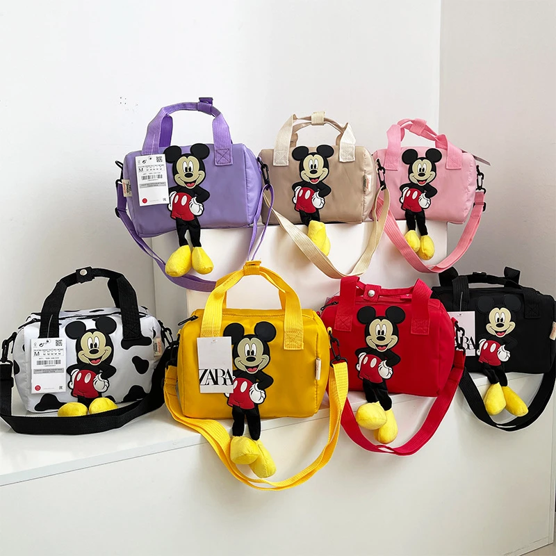 2021 New Disney Shoulder Bags Cartoons Mickey Mouse Nylon Bag Women Messenger Bag Cute Anime Fashion Handbag Gifts for A Girls