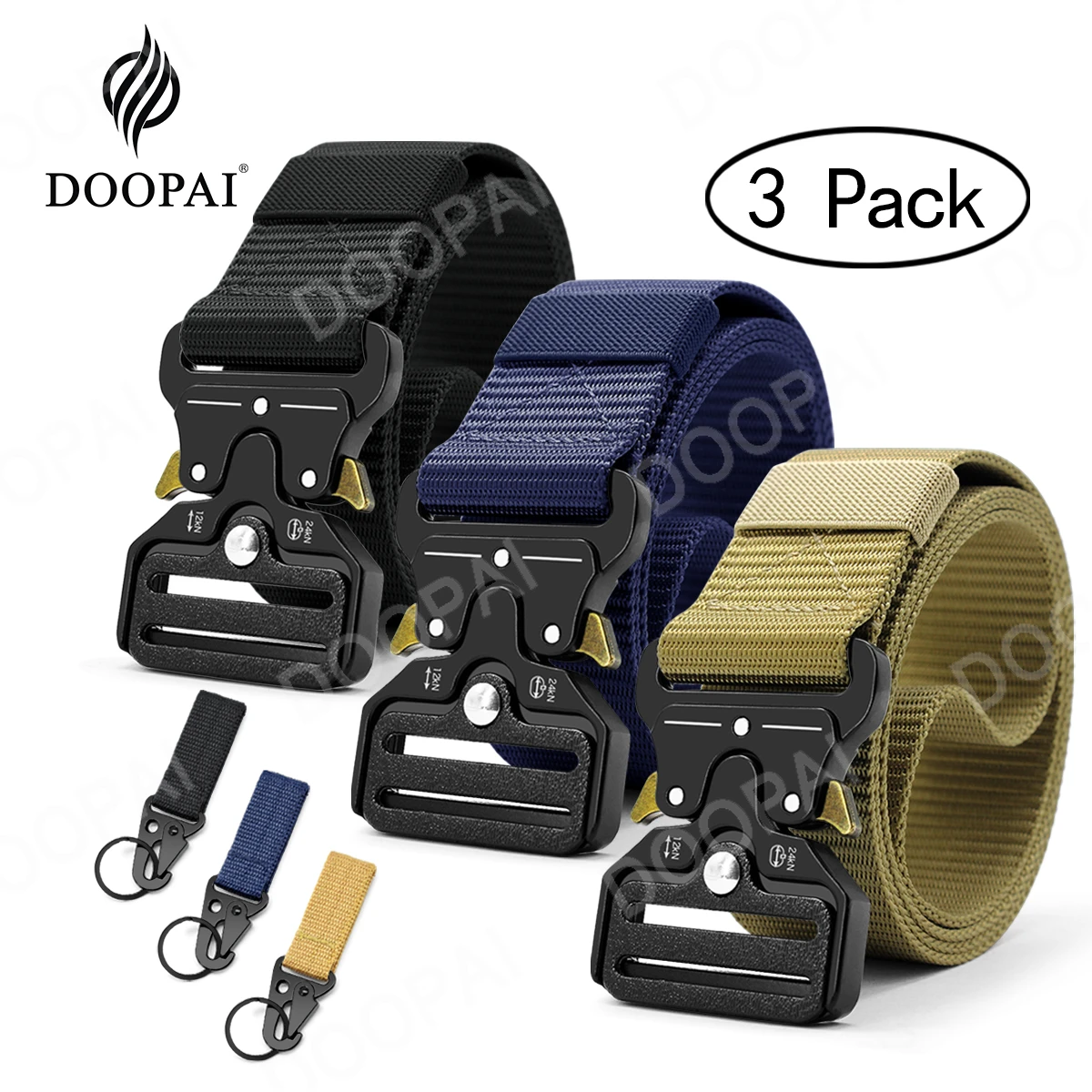 DOOPAI Tactical Army Men's Belt Military Nylon Outdoor Police Heavy Duty Training Hunting Combat Belt For Men 125/135CM/Wide 3.8
