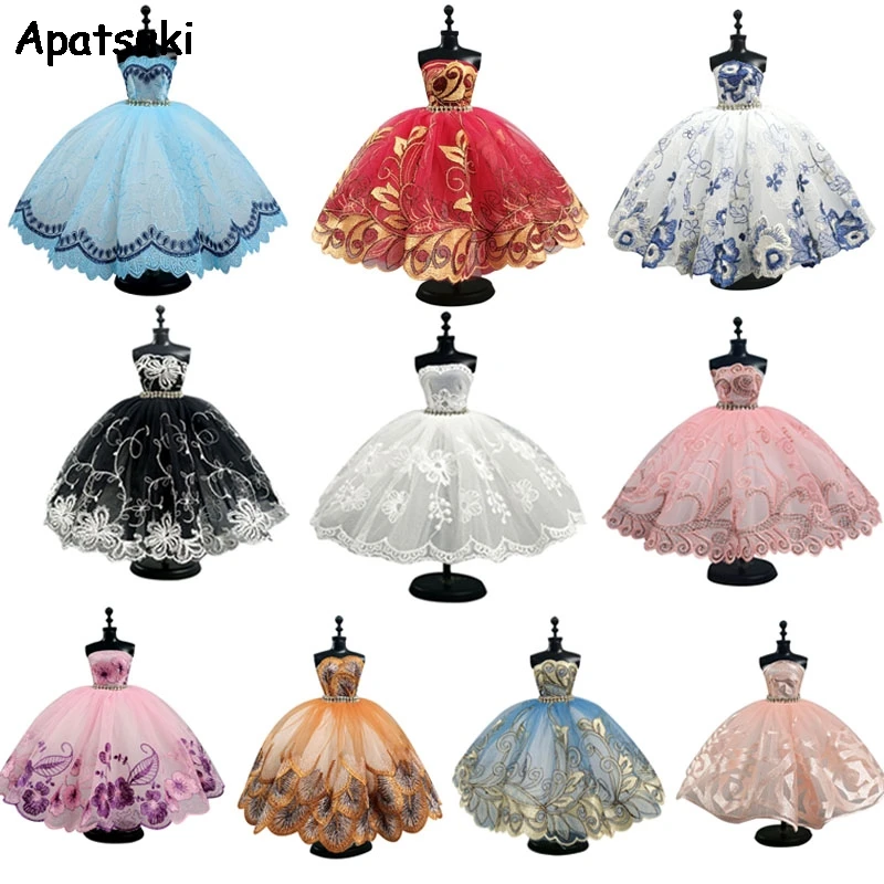 Fashion Ballet Tutu Dress For Barbie Doll Outfits Clothes 1/6 Doll Accessories Rhinestone 3-layer Skirt Ball Party Gown Girl Toy
