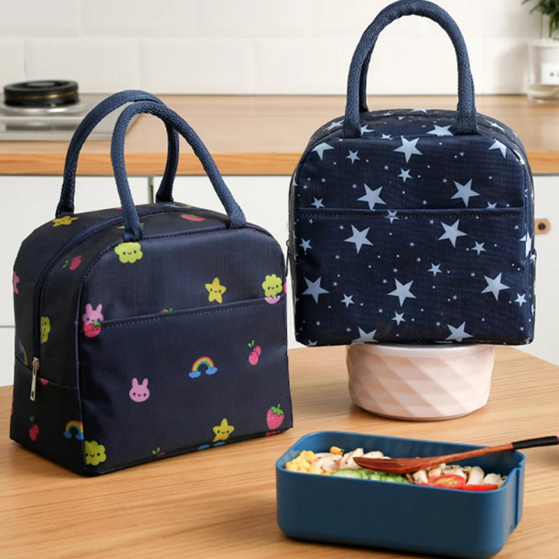 Portable Lunch Bags For Women Handbags Ice Cooler Picnic Bags Insulated Thermal Lunch Box Pouch Children School Food Storage Bag