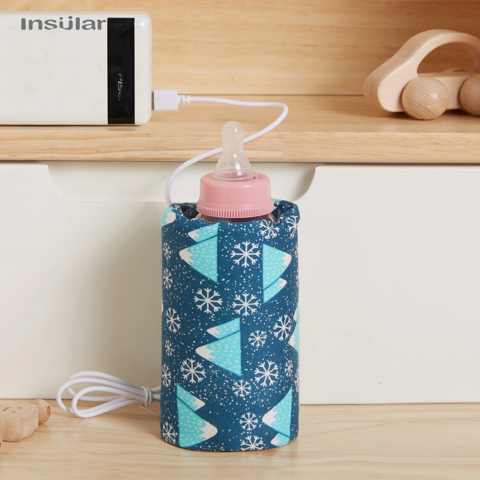 USB Milk Water Warmer Travel Stroller Insulated Bag Baby Nursing Bottle Heater Newborn Infant Portable Bottle Feeding Warmers