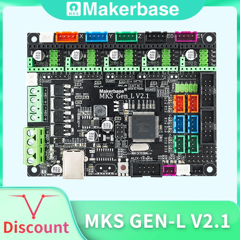 Makerbase MKS Gen_L 2.1 3D Printer Parts Control Board Support TMC2209 2208 Uart Mode Gen L