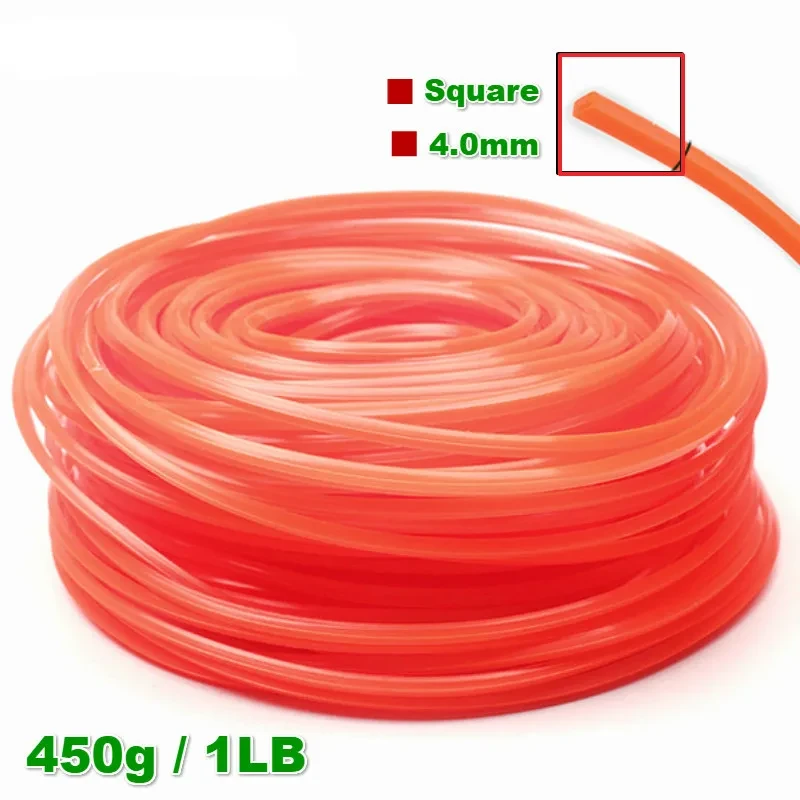 Grass Trimmer Line 4.0mm*1LB/450g Strimmer Brushcutter Trimmer Nylon Round Roll Grass Rope Line for Power Grass Weed Cutting