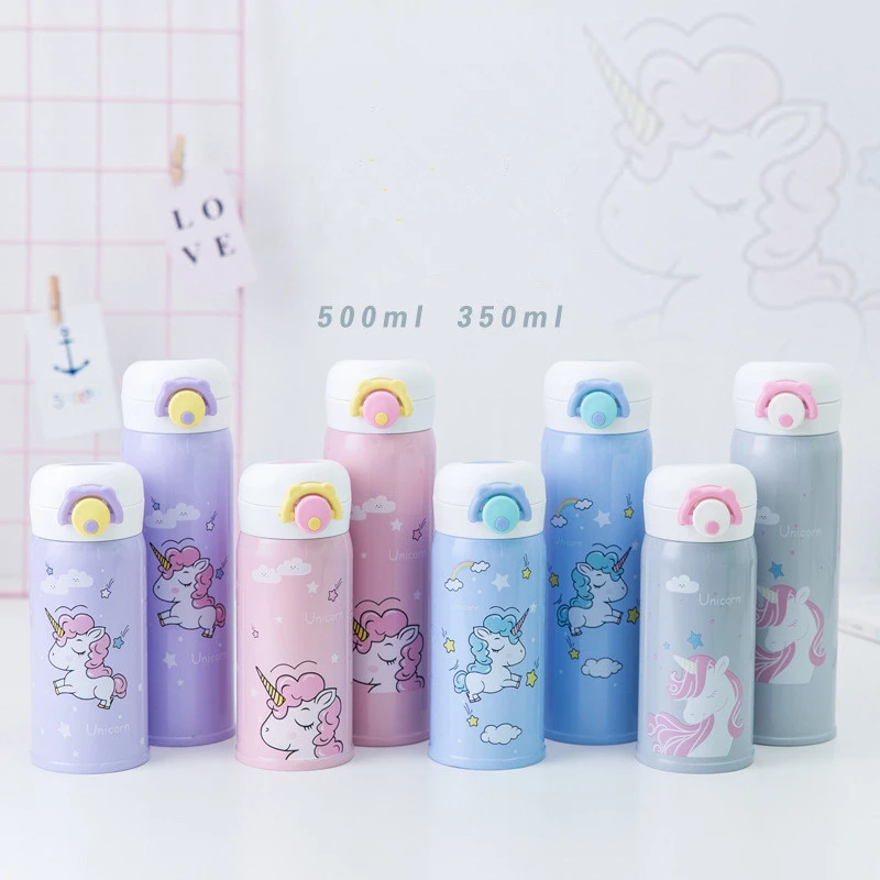 Travel Coffee Mug 350/500ML Stainless Steel Unicorn Thermos Cups Vacuum Flask Thermo Children Water Bottle Tea Mug Thermocup,Q