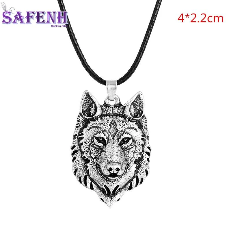1Pc Creative Tibetan Silver Wolf Head Pendant Necklace Amulet Animal Fashion Men Gifts Jewelry