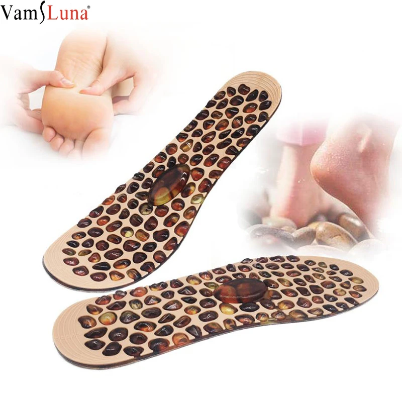 Fashion Soft Rubber Cobblestone Therapy Acupressure Pad Feet Massager Insole For Shoes Unisex  Insoles Improve Blood Circulation