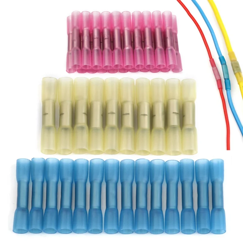 10/20/50PCS Waterproof Heat Shrink Butt Connectors Insulated Crimping Terminals Electrical Splice Wire Cable Crimp Connector Kit