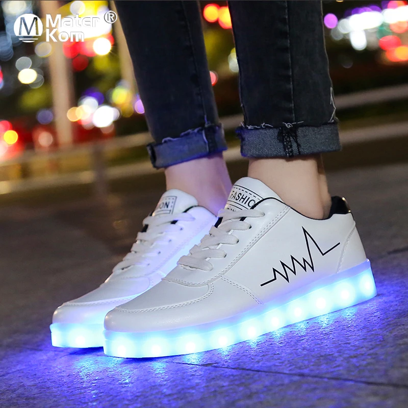 Size 30-44 Kids Shoes for Girls Boys LED Shoes Luminous Sneakers Light Up Children Tenis Led Slippers USB Recharging buty led