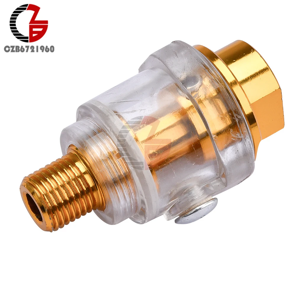 1/4 Inch NPT In-Line Oiler Lubricator for Pneumatic Tool and Air Tool Compressor Pipe Hose Oiler Automatic Oiling with Filter