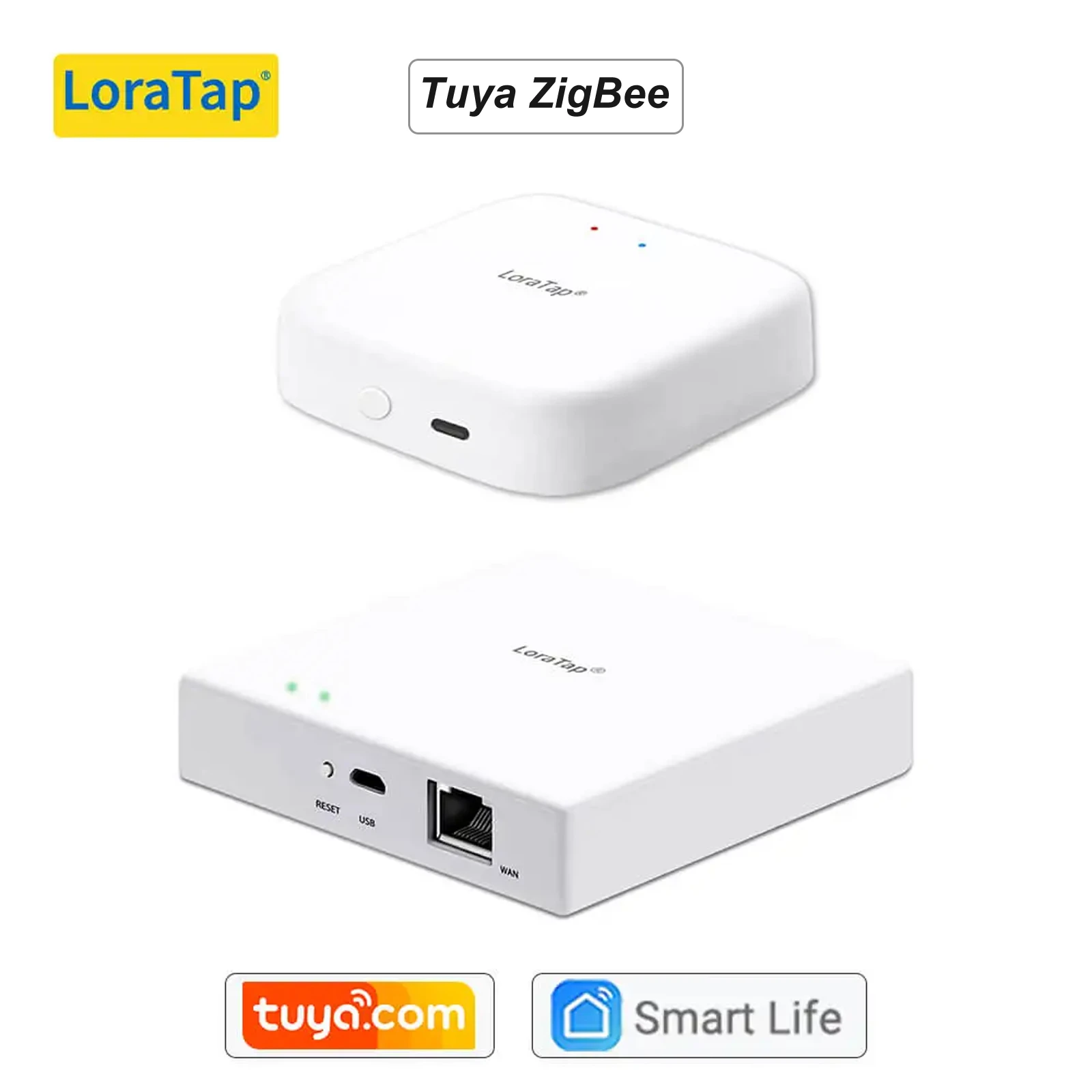 LoraTap Smart Home Tuya ZigBee 3.0 Gateway Hub Bridge Wireless and Wired Smart Life App Remote Control Automation DIY