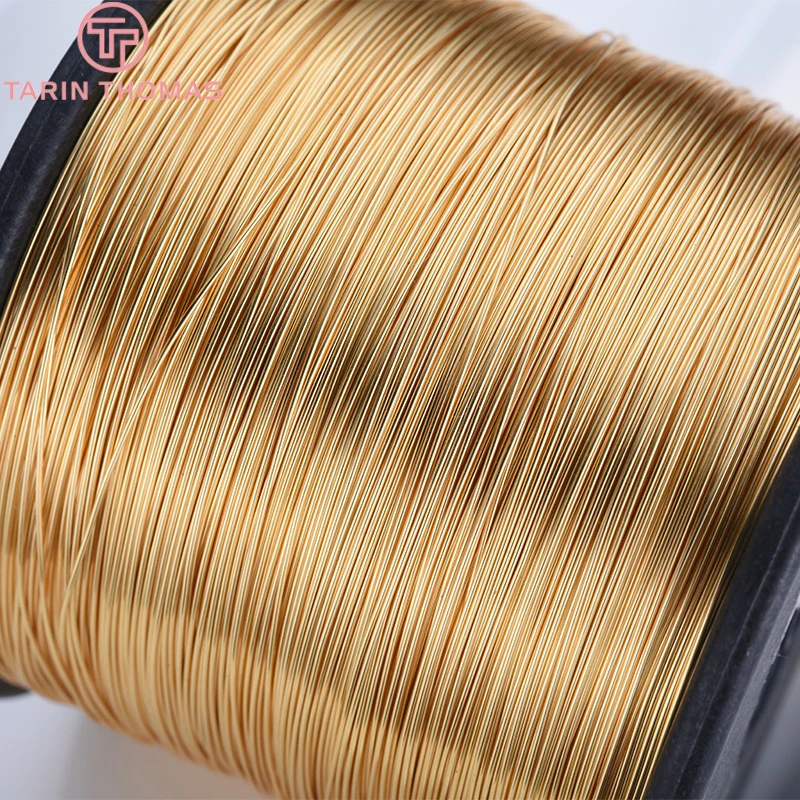 5 Meters 0.3MM 0.4MM 0.5MM 0.6MM 0.7MM 0.8MM 24K Gold Color Brass Make Shape Metal Wire High Quality Jewelry Accessories