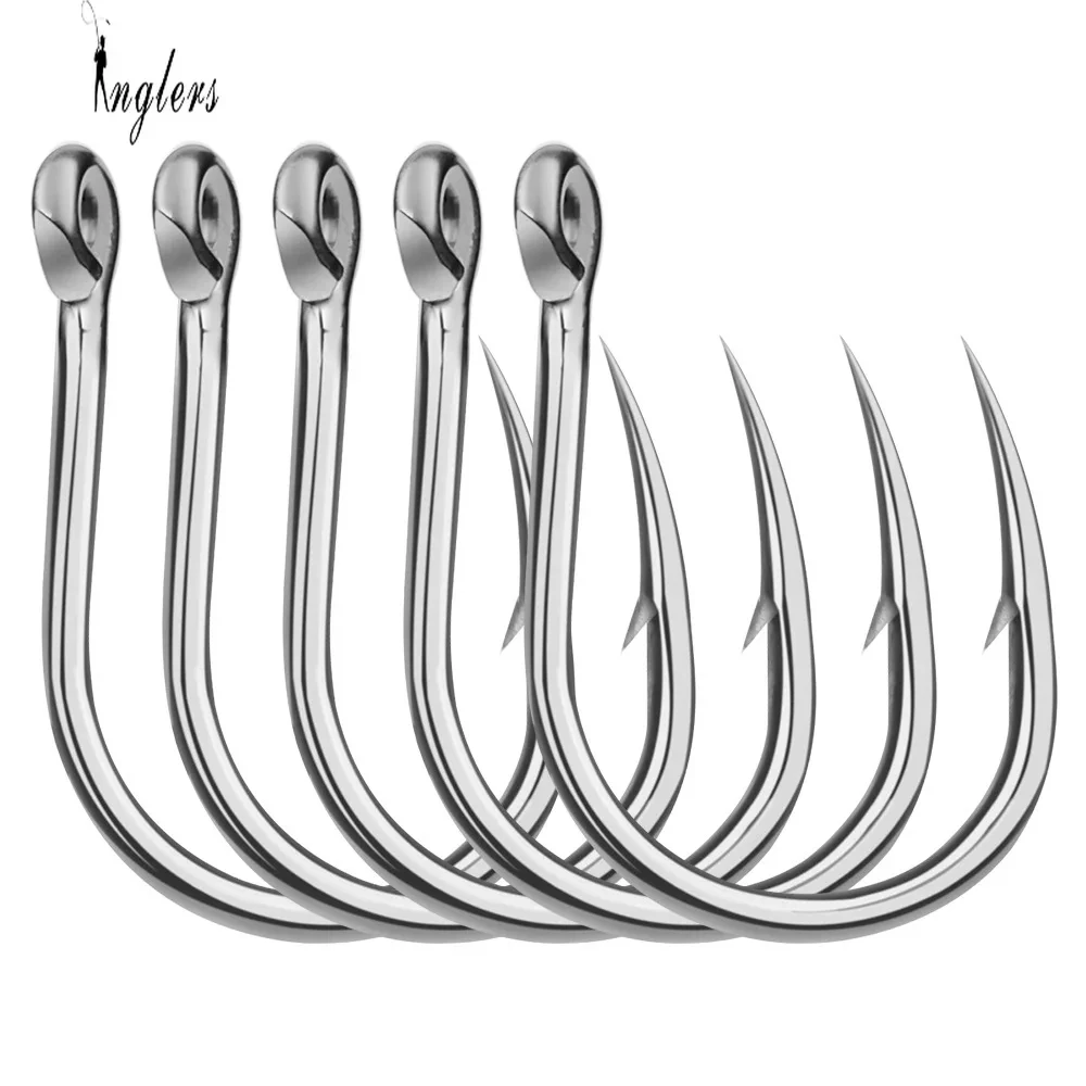 Fishing Hook With big eyes Ring 1-10# High Carbon Steel Barbed Fishhook Jig Hook Carp Fishing Lure Worm Hook