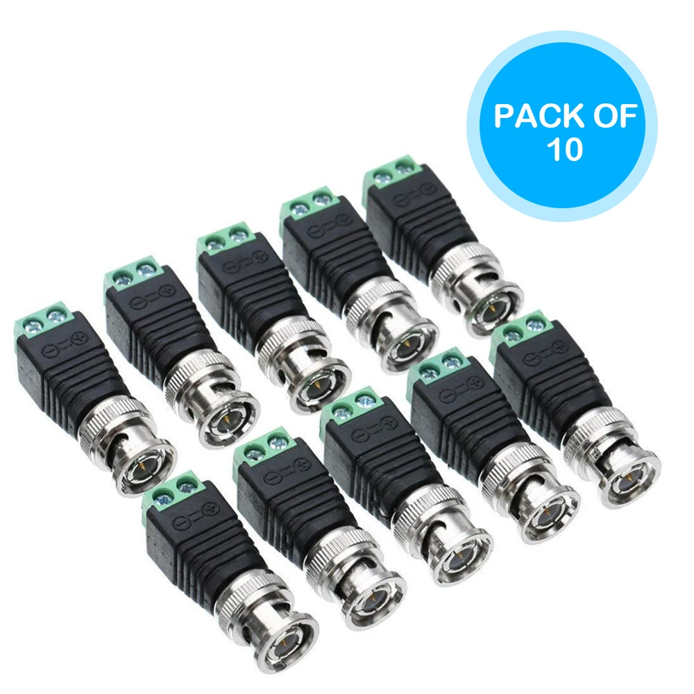 2/5/10PCS BNC CCTV Connectors for AHD Camera CVI Camera TVI Camera CCTV Camera Coax/Cat5/Cat6 Cables