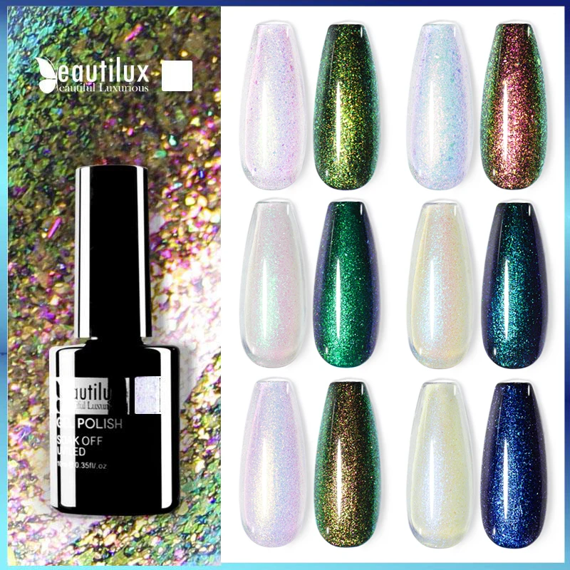 Beautilux 1pc Chameleon Aurora Color Changing Nail Gel Polish Soak Off Gels Nail Art Varnish UV LED Gel Lacquer Esmalte 10ml