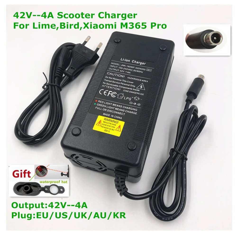 42V 4A Electric Skatebaord Adapter Scooter Charger For Lime Bird 36V Mijia M365 Pro Bike Accessories EU/US/AU/UK/Korea Plug