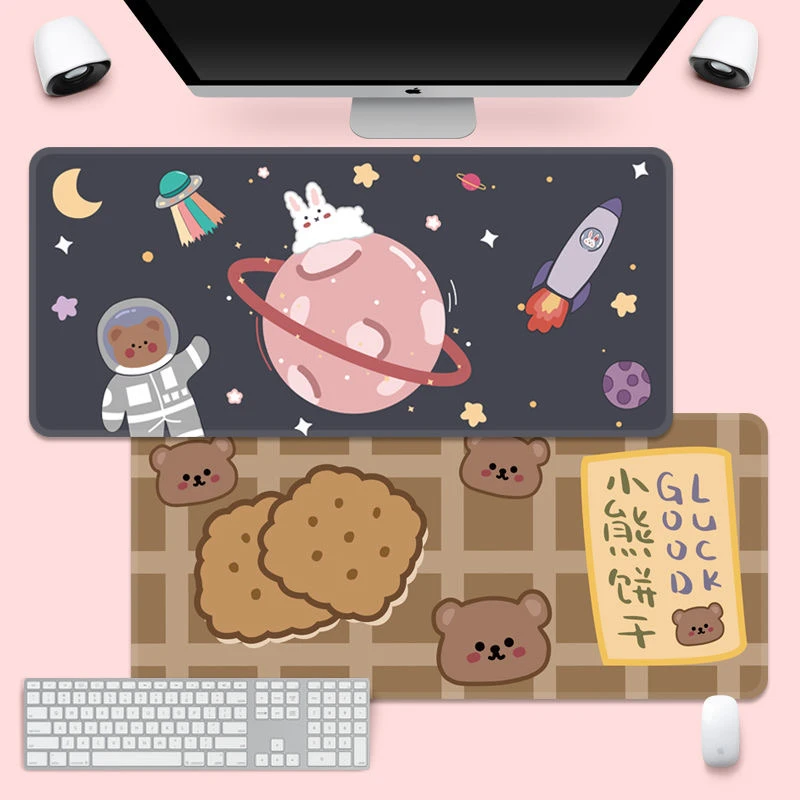 Cute Mouse Pad Creative INS Tide Large Game Computer Keyboard Office Table Mat Christmas Kawaii Desk for Teen Girls for Bedroom