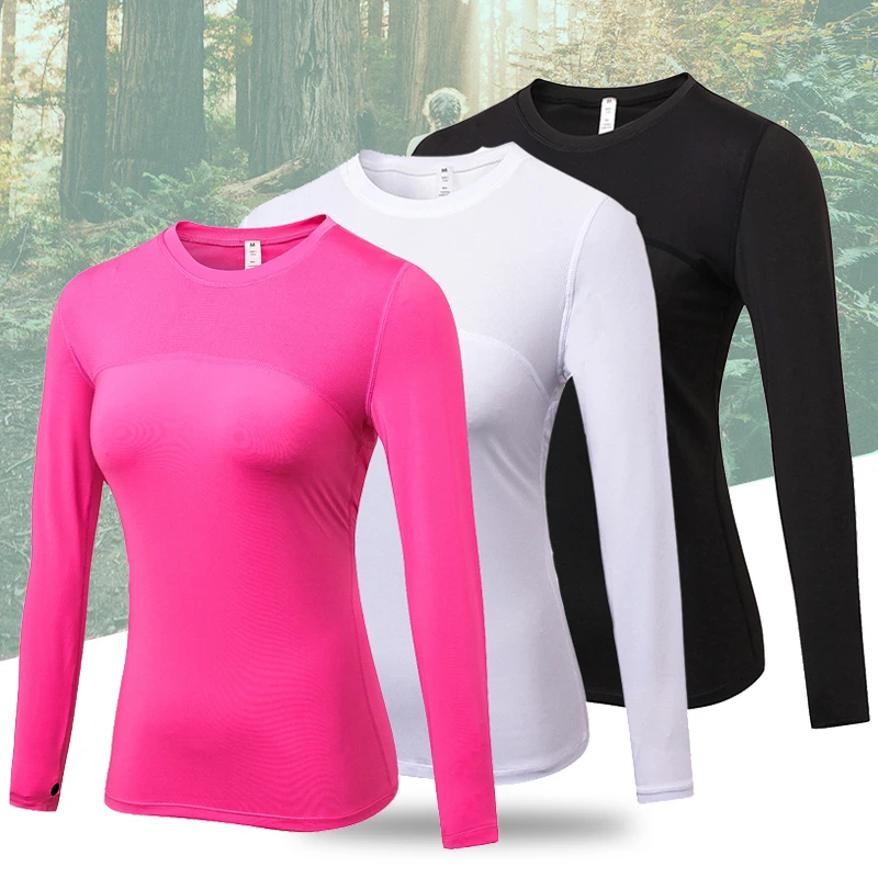 Elastic Gym Yoga Shirts Long Sleeve Women Slim Mesh Running Sport Jacket Quick Dry Black Fitness Sweatshirts