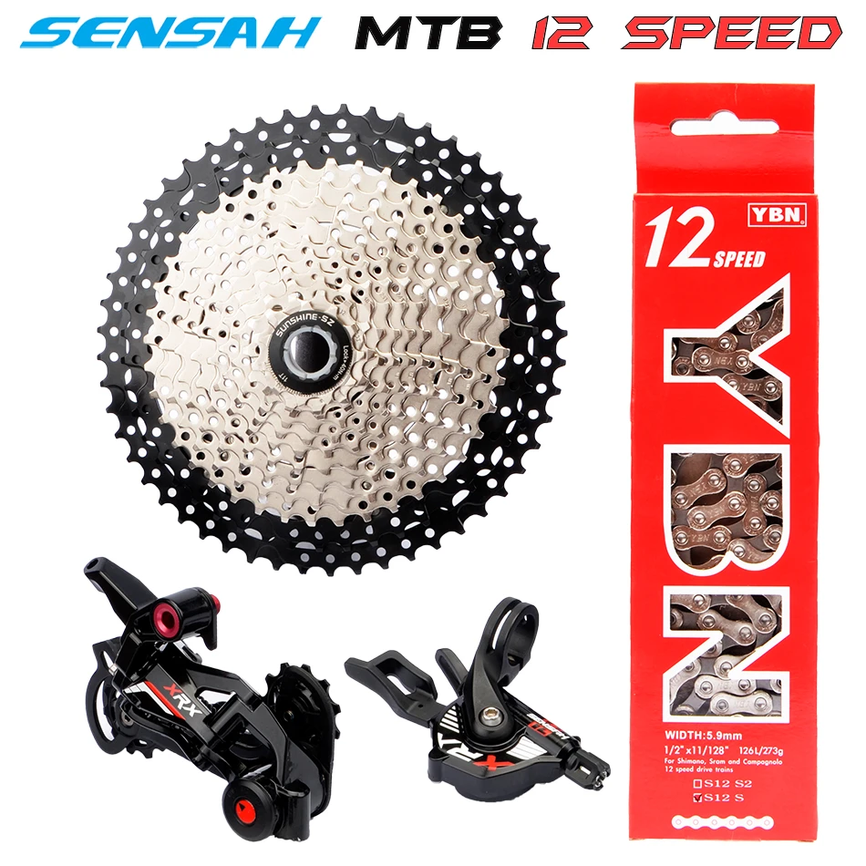 free delivery SENSAH MTB  SRAM 12 Speed SHIMANO DEORE XT M8000 M9100 Groupset  Mountainbike 1x12-Speed 52T Bicycle Derailleur