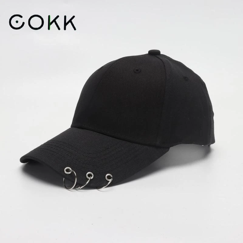 COKK Hip Hop Women's Baseball Cap With Ring Circle Snapback Hats For Men Women Unisex Dad Hat Adjustable Kpop Korean Style Gorra