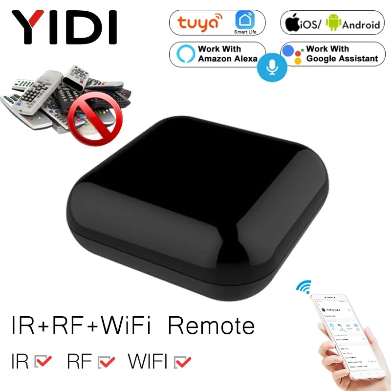 WiFi+RF+IR All-In-One Smart Universal Remote Controller, RF Appliances Tuya Smart Life App Voice Control Alexa Google Home